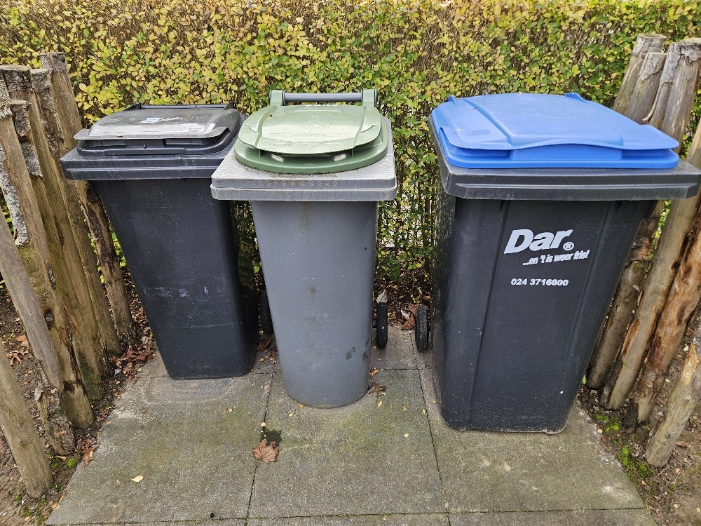 Geen afvalcontainer wissels rond de feestdagen