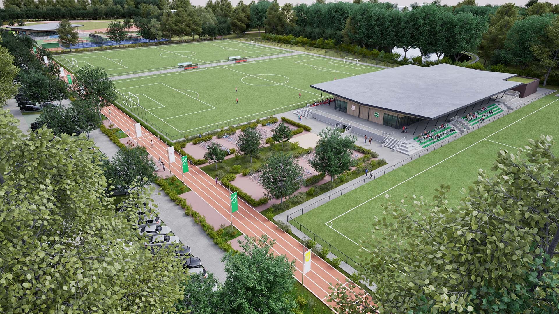 Voetbalvelden en clubhuis