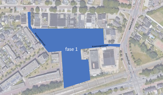 Plattegrond gebied fase 1